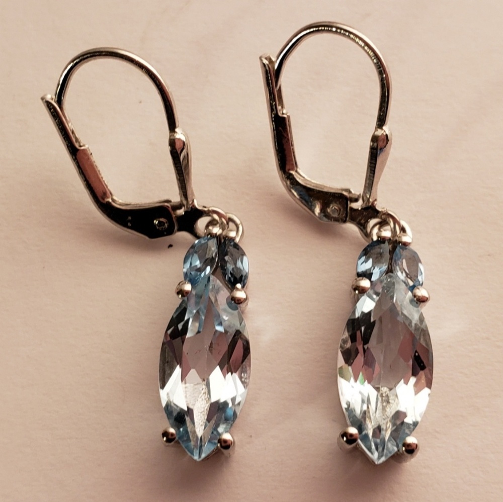 Ross Simmons Aqua Drop Dangle Earrings